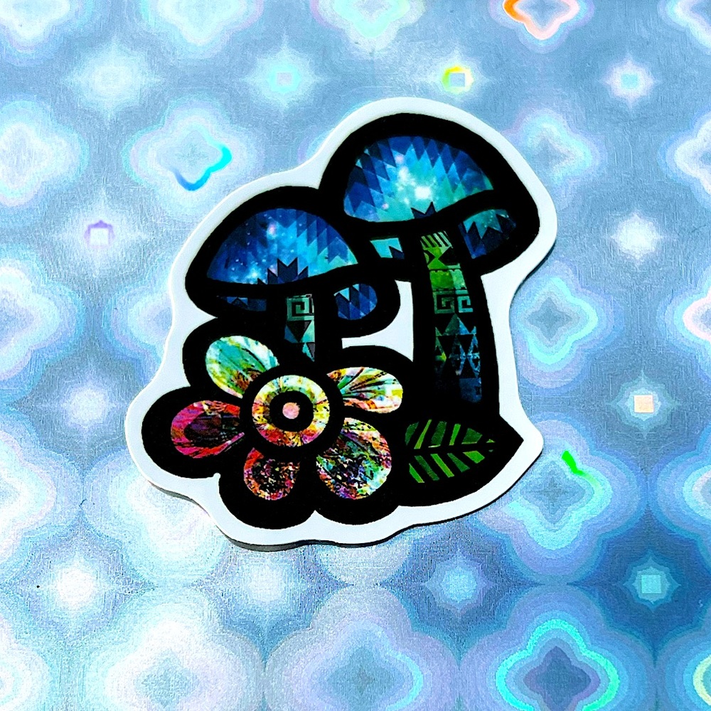 Pixel Magic Mushroom Shrooms Nature Art Accent Decor Single Waterproof Sticker